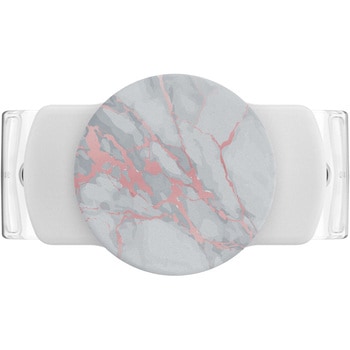 Slide Stretch Rose Gold Lutz Marble White with SQUARE Edges (四角い角) POPSOCKETS JAPAN