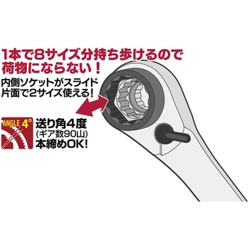 8in1 リバースラチェットレンチ TASCO(タスコ)