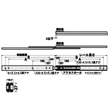 SNS35D-60 オールステンレス鋼製スライドレール 1個 スガツネ(LAMP