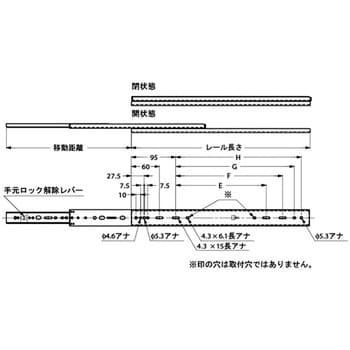 3C29-20 スライドレール 3C29 1個 スガツネ(LAMP) 【通販サイトMonotaRO】