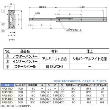 アルミスライドレール 軽量用 LAMP(スガツネ)