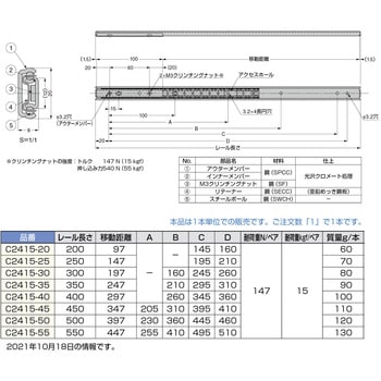 リニア型多目的スライドレール C2415 LAMP(スガツネ)
