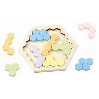 木製ヘキサゴンパズル パステルカラー アーテック