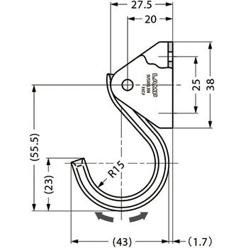 ステンレス鋼製 フック LAMP(スガツネ工業)