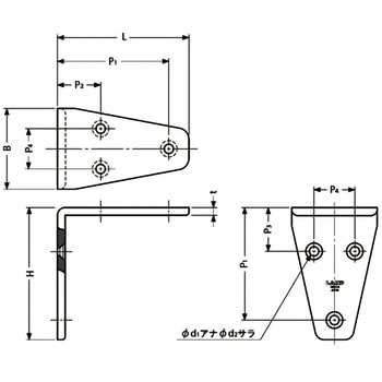 ステンレス鋼製アングル サテン仕上 LAMP(スガツネ)
