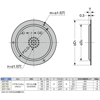 ステンレス空気孔 面付タイプ LAMP(スガツネ)