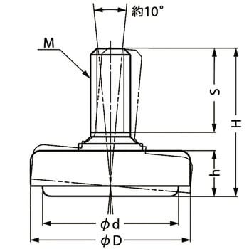 アジャスターボルト MKR型(鋼/クロームメッキ、ラバー付) スガツネ(LAMP)