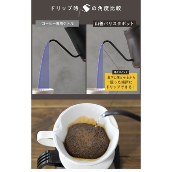 電気ケトル バリスタポット 0.8L 温度調節 保温 空焚き防止 YAMAZEN(山善)