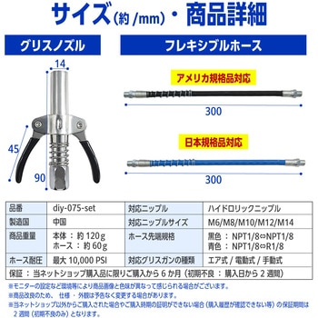 グリスガン ノズルカプラー 日本規格 アメリカ規格 変換 Rc1/8 R1/8 NPT1/8 ベストアンサー
