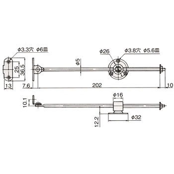 棒タスキS-34 ステー 1本 アトムリビンテック 【通販モノタロウ】