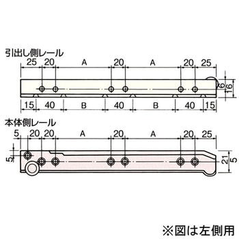 新17S-D-D-400 スライドレール 新17シリーズ 1組(2本) アトムリビンテック 【通販モノタロウ】