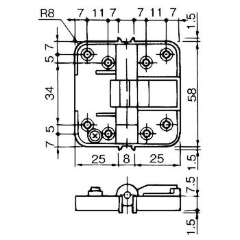 間仕切折戸用丁番 アトムリビンテック