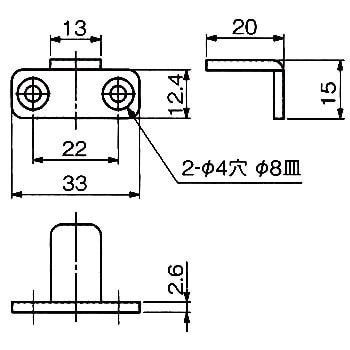 FG-050(HR-430) 下部ガイド 床付けタイプ(HR SYSTEM) 1個 アトムリビン