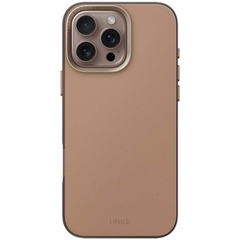 Uniq ユニーク iPhone 16 Pro PUレザーケース LYDEN DS MAGSAFE対応 ナチュラル/フリントグレー MSソリューションズ