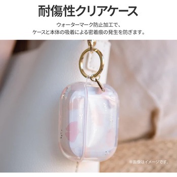Coehl コーエル AirPods Pro 2 対応 落下保護 耐傷性 クリアケース MEADOW キーリング 留め具付き スプリングピンク MSソリューションズ