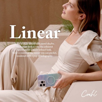 Coehl コーエル iPhone 16 クリアケース LINEAR 耐傷 耐衝撃 イリデッセント 玉虫色 - MSソリューションズ