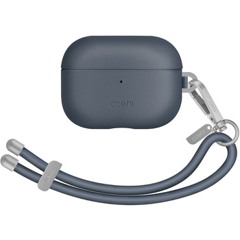 Coehl コーエル AirPods Pro 2 対応 レザーレット製ケース HAVEN 防滴仕様 有線充電 ワイヤレス充電 両対応 サファイアブルー MSソリューションズ