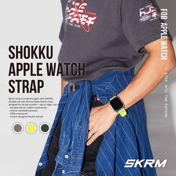 SKINARMA スキンアマ Apple Watch Ultra 49mm 用バンド SHOKKU 防水 長さ調節可能 エレクトリックイエロー MSソリューションズ