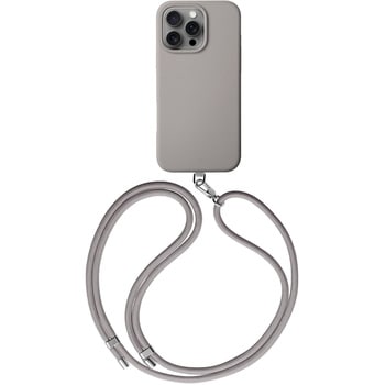 Coehl コーエル iPhone 16 Pro 軽量ソフトタイプケース CREME 耐衝撃 取り外し可能ロープストラップ付 トープグレー MSソリューションズ