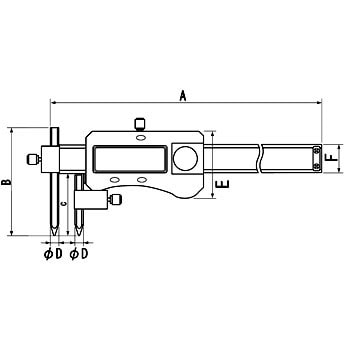 穴ピッチ用デジタルノギス