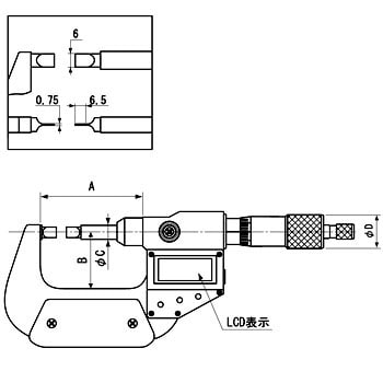 MCD235-25BA デジタル直進式ブレードマイクロメータ 1個 新潟精機(SK