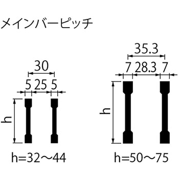 スチール製グレーチング 横断溝用 ボルト固定式 プレーンタイプ カネソウ