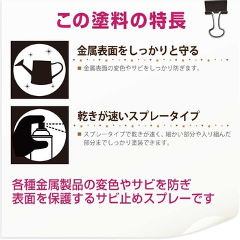 透明さび止めスプレー 油性さび止め塗料(つやあり) カンペハピオ