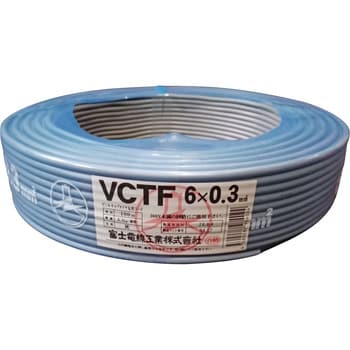 VCTF0.3×6芯 VCTF ビニルキャブタイヤ丸形コード 1巻(100m) 富士電線