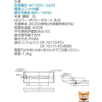 LEDベースライト+LEDバーセット TENQOOシリーズ 直付形 調光 20タイプ 東芝ライテック