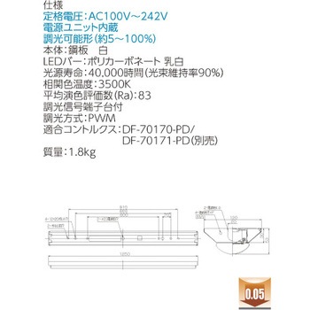 LEDベースライト+LEDバーセット TENQOOシリーズ 直付形 調光 40タイプ 東芝ライテック
