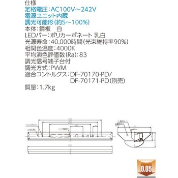 LEDベースライト+LEDバーセット TENQOOシリーズ 直付形 調光 40タイプ 東芝ライテック