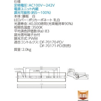 LEDベースライト+LEDバーセット TENQOOシリーズ 直付形 調光 40タイプ 東芝ライテック