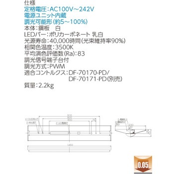 LEDベースライト+LEDバーセット TENQOOシリーズ 直付形 調光 40タイプ 東芝ライテック