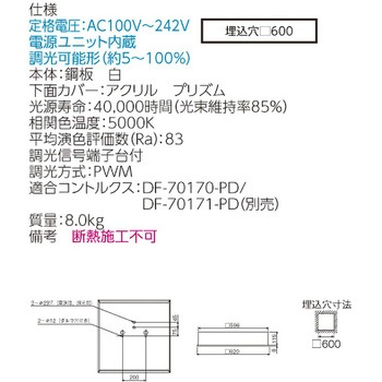 LEDベースライト+LEDバーセット TENQOOスクエア 埋込形 乳白パネル 東芝ライテック