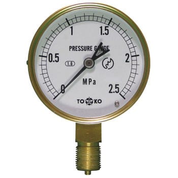 AT3/8G 100×2.5MPa(普及形) 一般圧力計A形Φ100 1個 TOKO(東洋計器興業