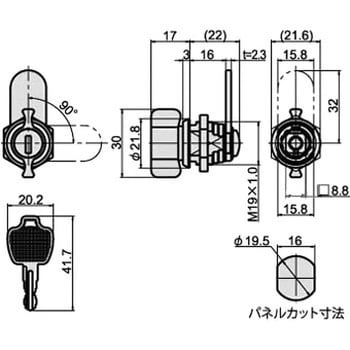 L-181-KD ダイカストT 型カムロック 鍵違い ジョー・プリンス