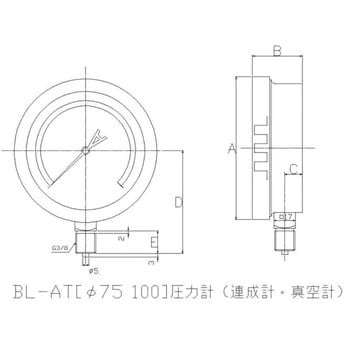 一般圧力計A形Φ75(簡易防滴型) TOKO(東洋計器興業)