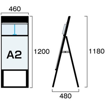 ブラックカタログケーススタンド看板 常磐精工 ポスタースタンド