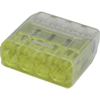 差込形電線コネクタ 差込み線数4本 黄透明色 1箱(50個) QLX 4