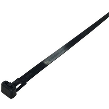 RS PRO 結束バンド， 250mm x 7.6mm， 黒， ナイロン 66 RS PRO