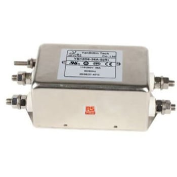 RS PRO EMIフィルタ，電源ラインフィルタ，ノイズフィルタ 単相 36A シャーシーマウント RS PRO