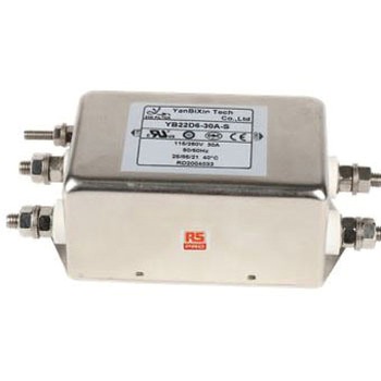 RS PRO EMIフィルタ，電源ラインフィルタ，ノイズフィルタ 単相 3A @ 40℃ シャーシーマウント RS PRO