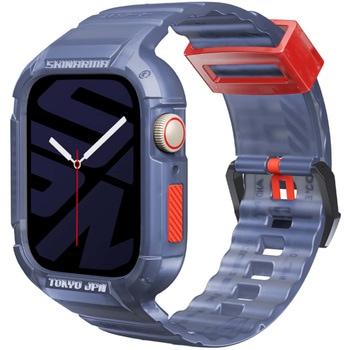 SKINARMA スキンアマ Apple Watch 45/44mm 用ストラップ付ケース SAIDO 長さ調節可能 ダークブルー MSソリューションズ