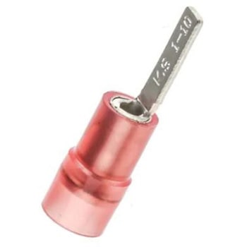 圧着ブレード端子 RS PRO 絶縁 刃長さ10mm 刃幅2.3mm 赤 アンシュラウド， 22AWG → 16AWG RS PRO