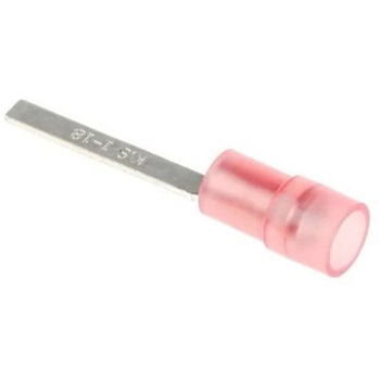 圧着ブレード端子 RS PRO 絶縁 刃長さ18mm 刃幅2.2mm 赤 アンシュラウド， 22AWG → 16AWG RS PRO
