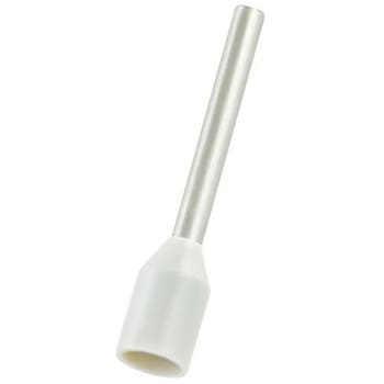 RS PRO ブーツレースフェルール， 最大ワイヤサイズ 0.75mm2， ピン長さ 12mm， ピン径 1.2mm RS PRO