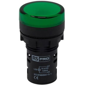 パイロットランプ 表示灯 RS PRO LED 緑 丸型 RS PRO
