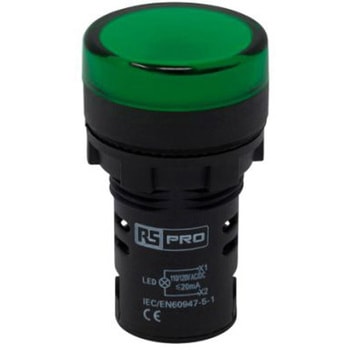 パイロットランプ 表示灯 RS PRO LED 緑 丸型 RS PRO