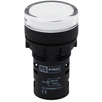 パイロットランプ 表示灯 RS PRO LED 白 丸型 RS PRO