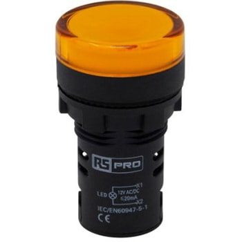 パイロットランプ 表示灯 RS PRO LED 黄 丸型 RS PRO